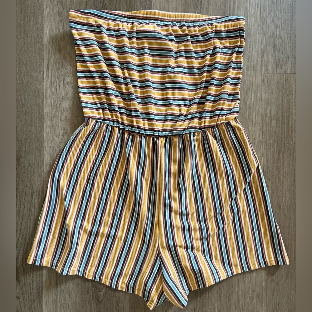 Wild Fable Multicolor Striped Strapless Romper